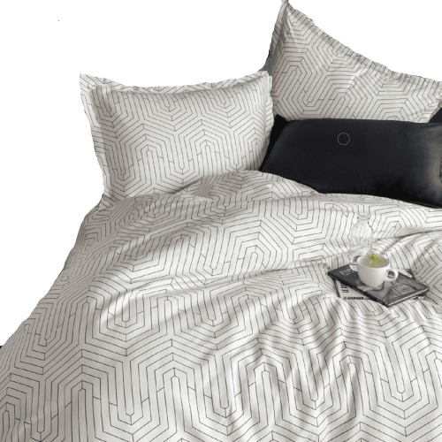 Obliečky z bavlneného saténu STRADA WHITE 140x200 / 50x70 cm.